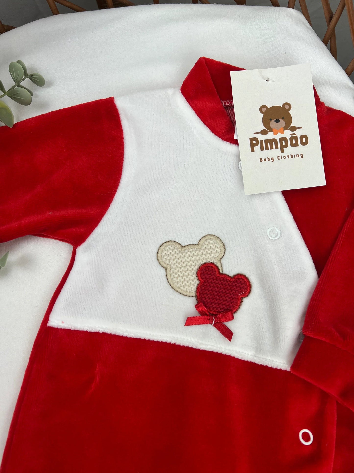 Babygrow de veludo - ursinhos - Pimpão Baby Clothing