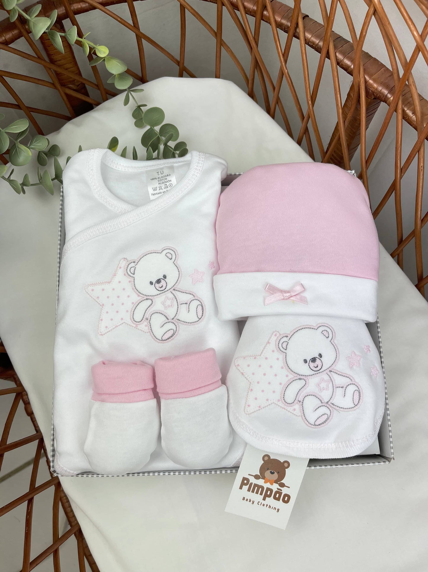 Pimpão Baby Clothing Conjunto de interiores Rosa Conjunto de Interiores - Primeiros Dias