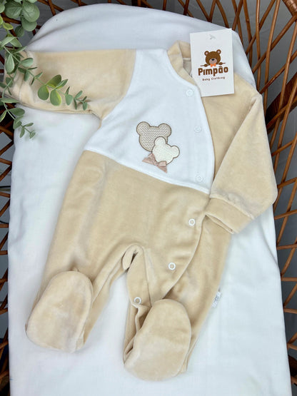 Babygrow de veludo - ursinhos - Pimpão Baby Clothing