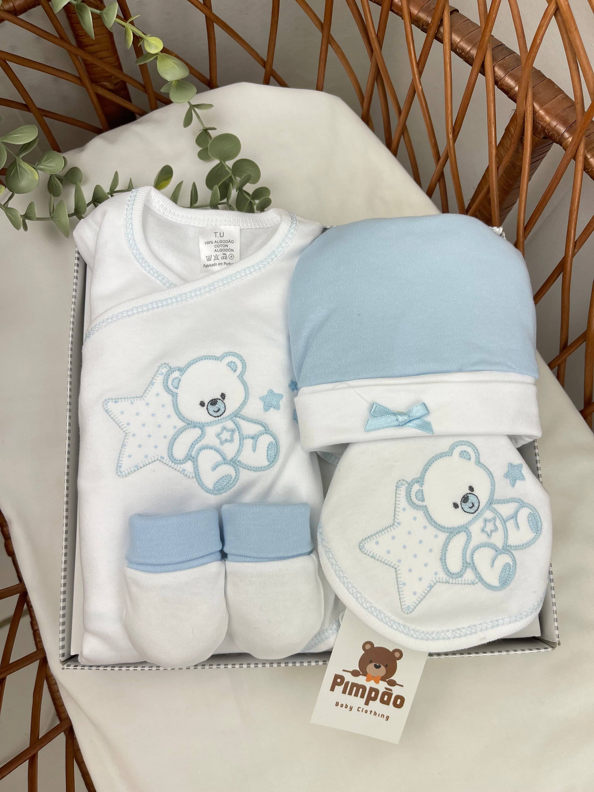 Pimpão Baby Clothing Conjunto de interiores Azul Claro Conjunto de Interiores - Primeiros Dias
