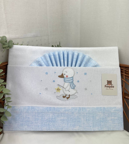 Pimpão Baby Clothing Lençóis cama de grades Azul Claro Lençóis de flanela - cama de grades