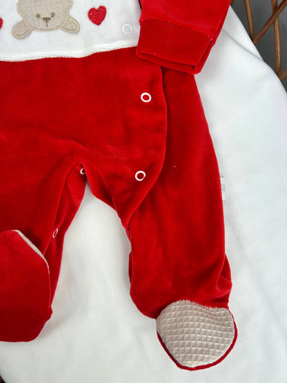 Babygrow de veludo - corações - Pimpão Baby Clothing