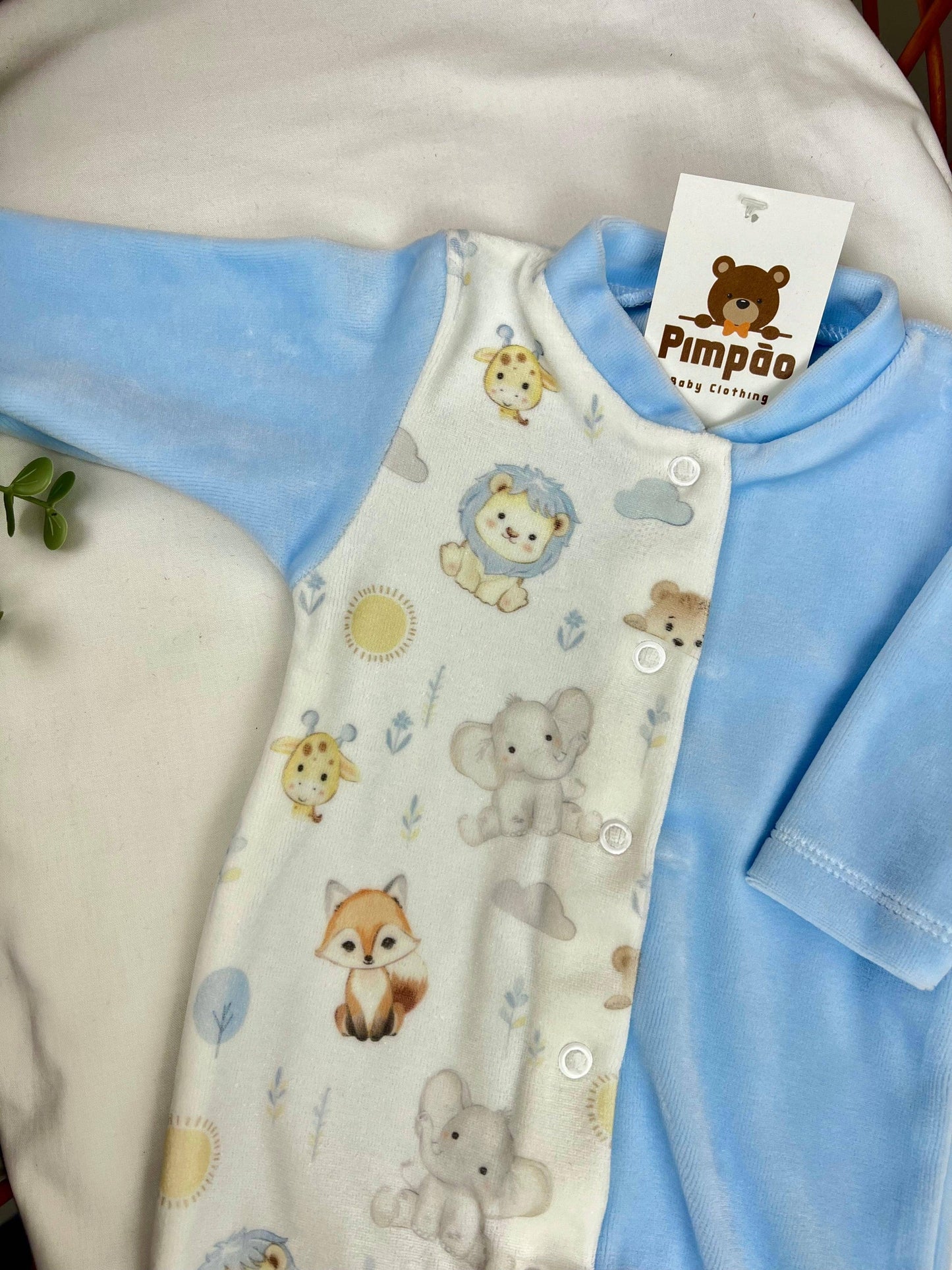 Babygrow de veludo - selva - Pimpão Baby Clothing