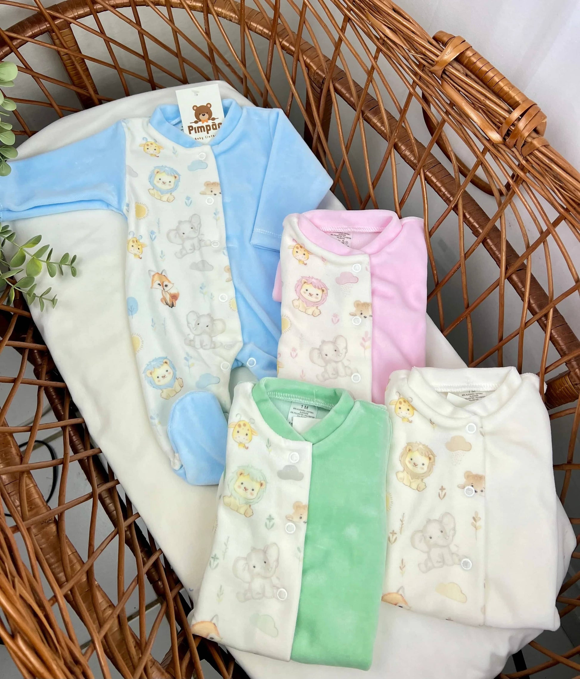 Babygrow de veludo - selva - Pimpão Baby Clothing