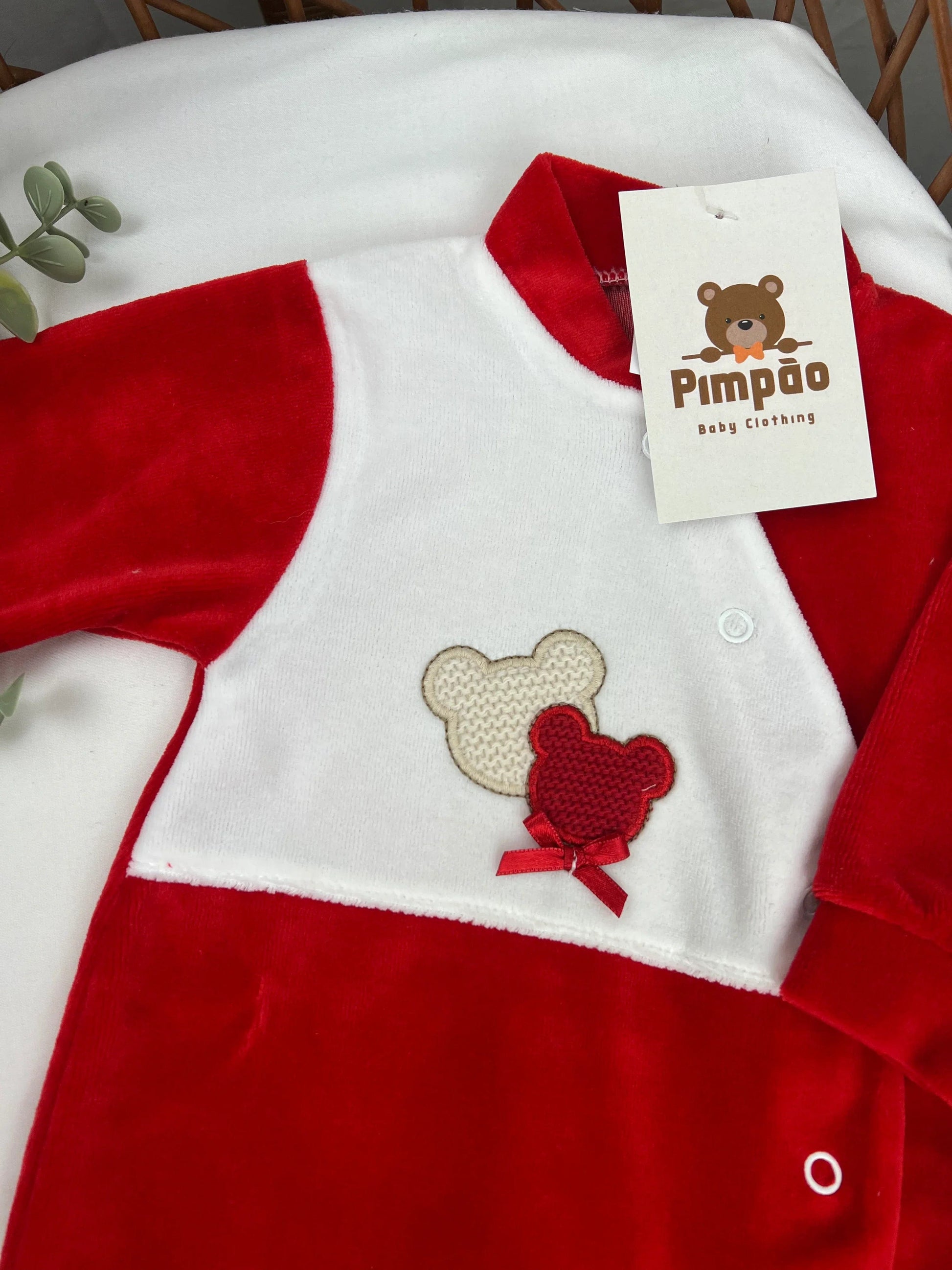 Babygrow de veludo - ursinhos - Pimpão Baby Clothing