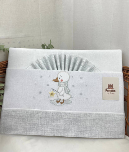 Pimpão Baby Clothing Lençóis cama de grades Cinza Lençóis de flanela - cama de grades