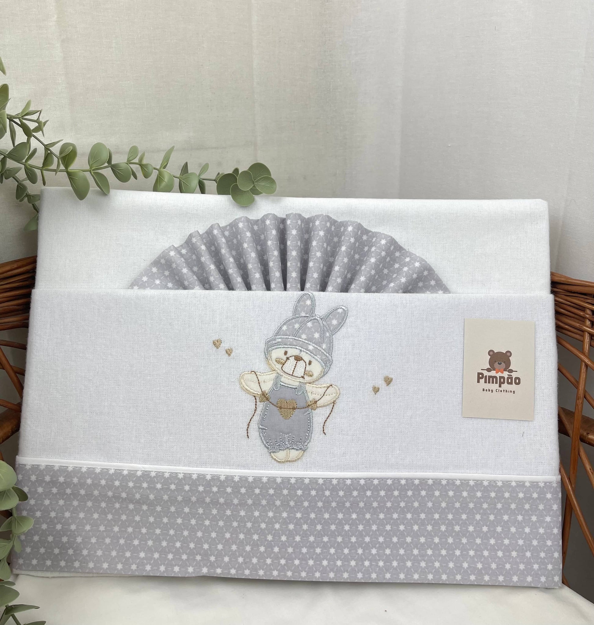 Pimpão Baby Clothing Lençóis cama de grades Cinza Lençóis de flanela - cama de grades