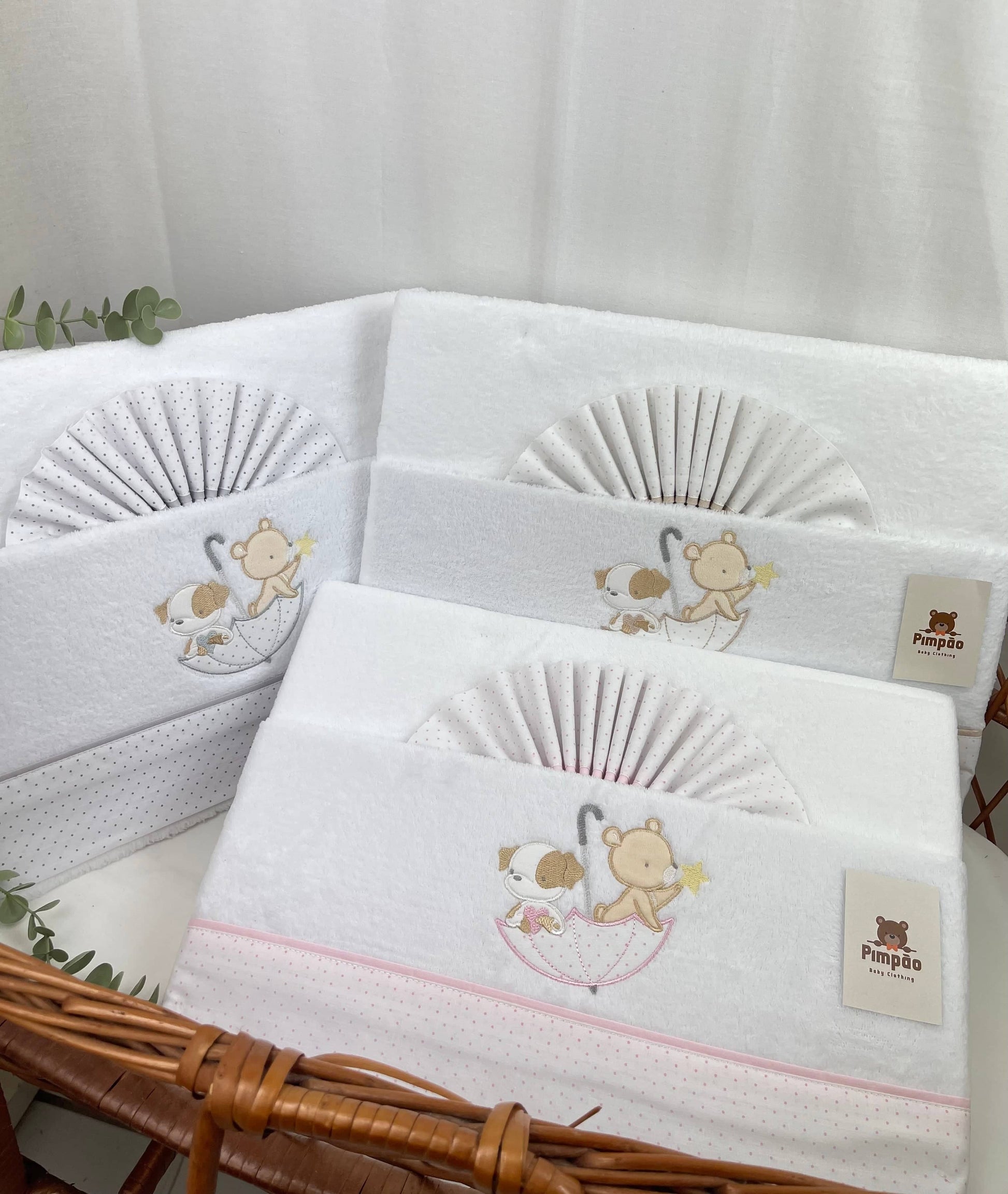 Lençóis de coralina - cama de grades - Pimpão Baby Clothing