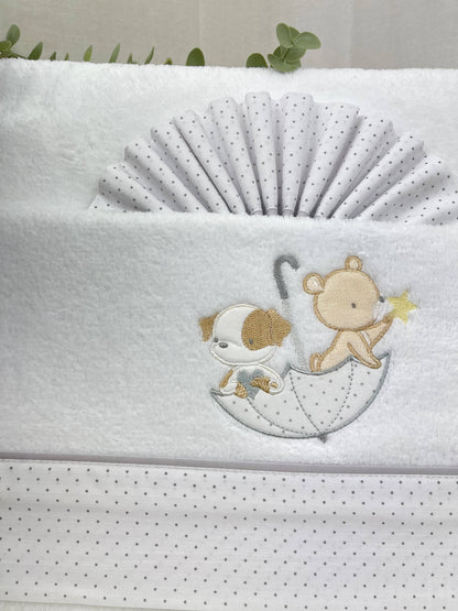Lençóis de coralina - cama de grades - Pimpão Baby Clothing