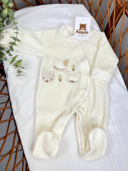 Babygrow de veludo - animais - Pimpão Baby Clothing