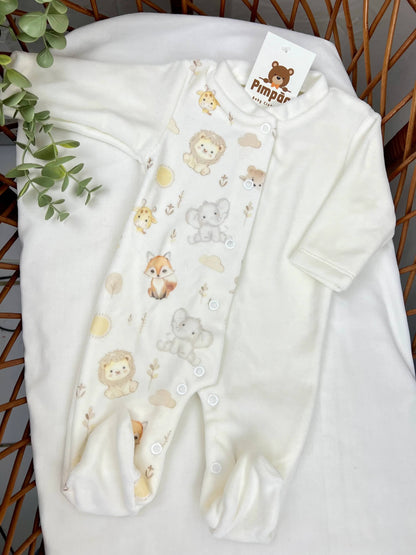 Babygrow de veludo - selva - Pimpão Baby Clothing