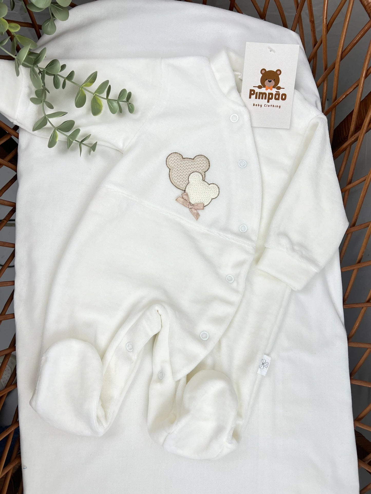 Babygrow de veludo - ursinhos - Pimpão Baby Clothing