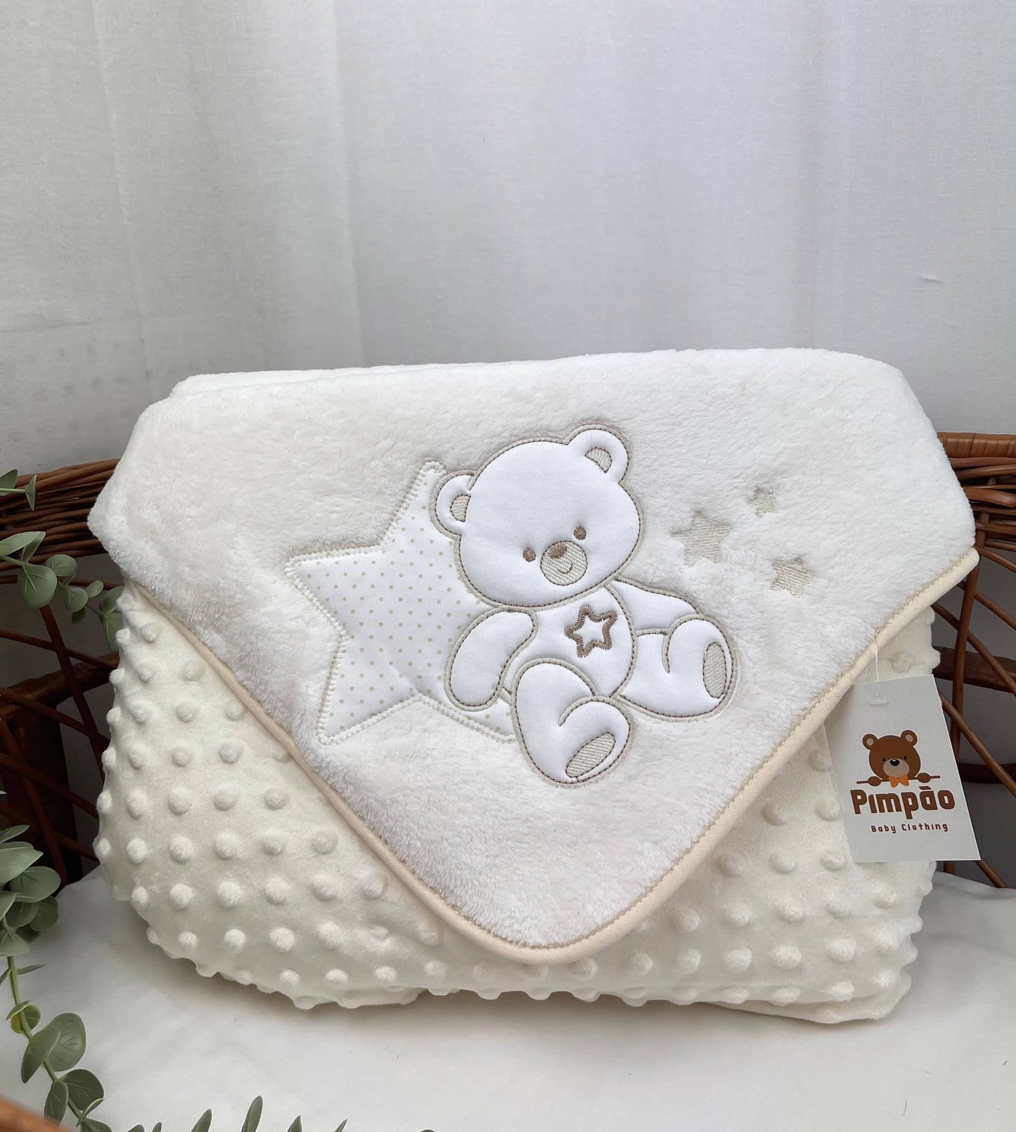 Pimpão Baby Clothing Mantas Pérola Manta polar - urso e estrelinha
