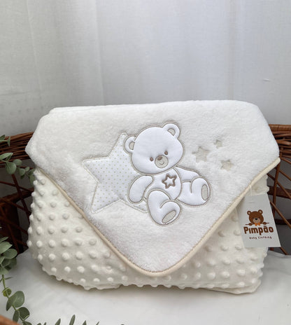 Pimpão Baby Clothing Mantas Pérola Manta polar - urso e estrelinha