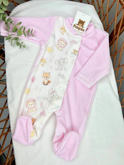 Babygrow de veludo - selva - Pimpão Baby Clothing