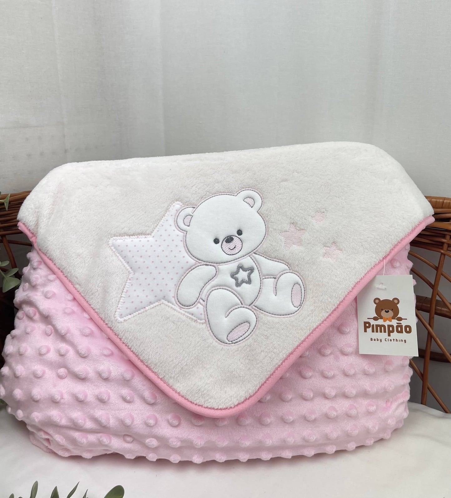 Pimpão Baby Clothing Mantas Rosa Manta polar - urso e estrelinha