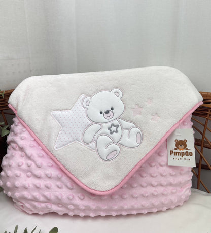 Pimpão Baby Clothing Mantas Rosa Manta polar - urso e estrelinha