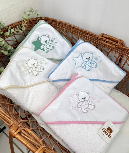 Pimpão Baby Clothing Toalhas de banho Toalha de banho - urso e estrelinha
