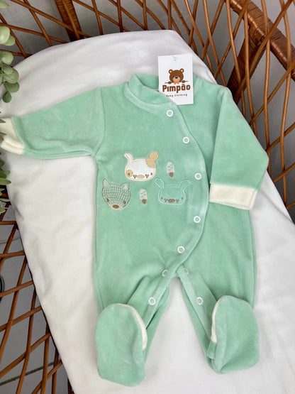 Babygrow de veludo - animais - Pimpão Baby Clothing