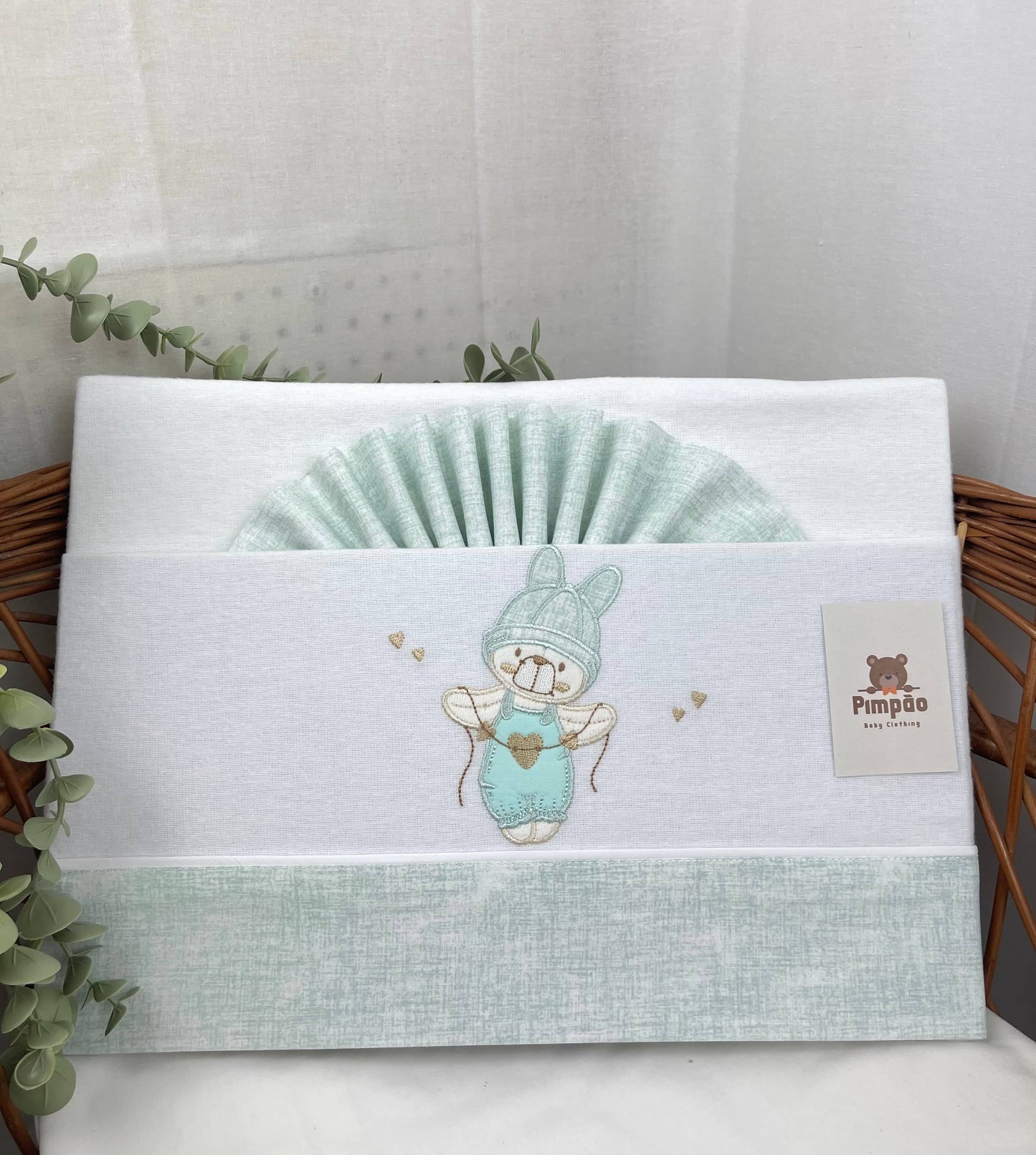 Pimpão Baby Clothing Lençóis Next2Me Verde Claro Lençóis de flanela - Next2Me