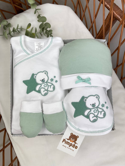 Pimpão Baby Clothing Conjunto de interiores Verde Conjunto de Interiores - Primeiros Dias