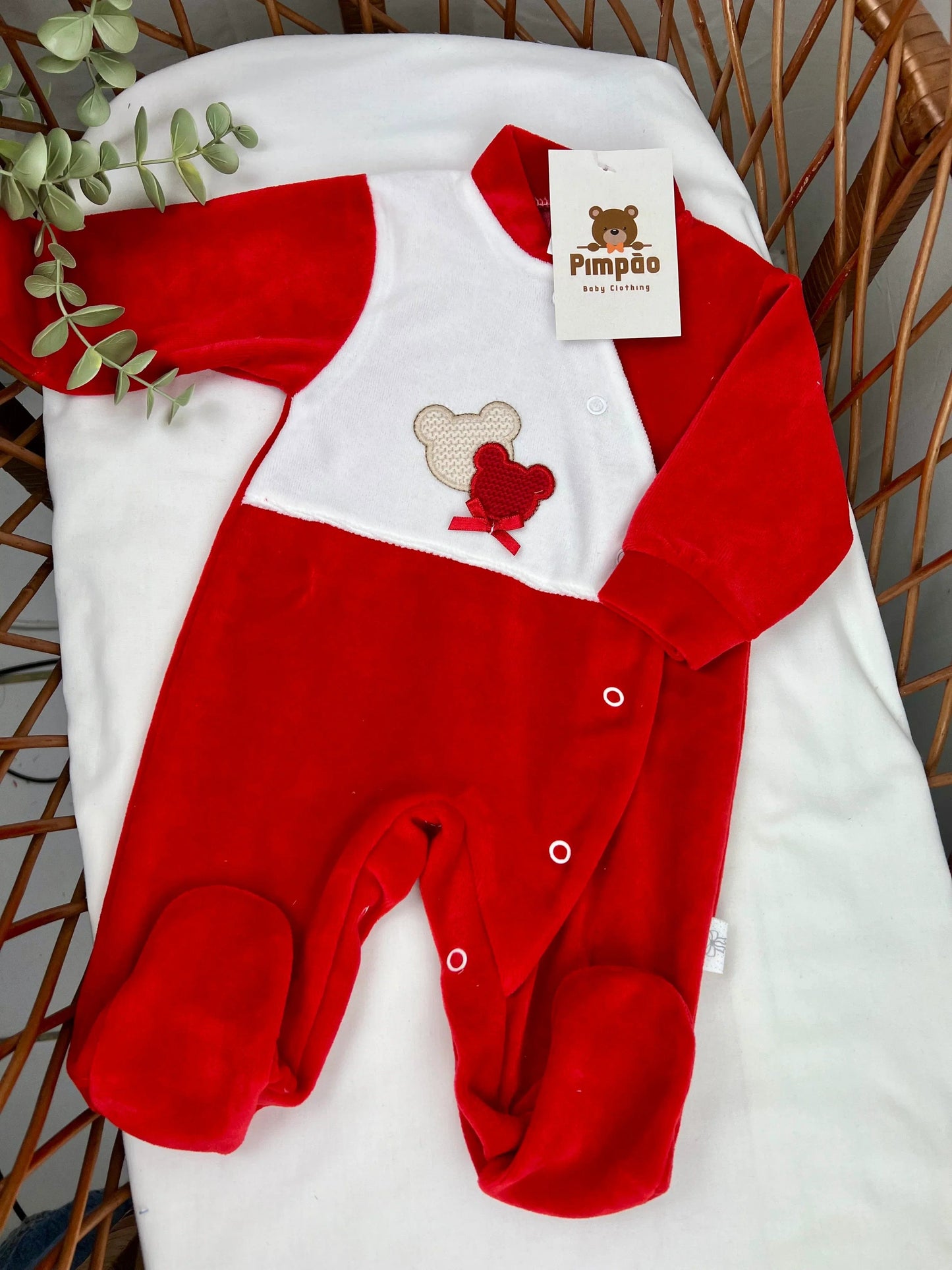Babygrow de veludo - ursinhos - Pimpão Baby Clothing